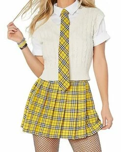 Adult Yellow Plaid Plus Size Skirt -Spook & Style Shop 01524537 c