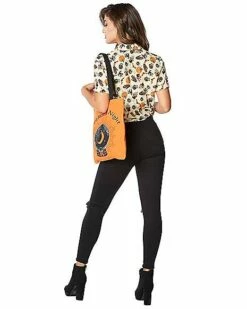 Adult Vintage Halloween Icon Tie Front Shirt And Tote Bag -Spook & Style Shop 01530757 b