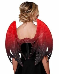Red And Black Glitter Devil Wings
