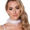 White Feather Choker Necklace