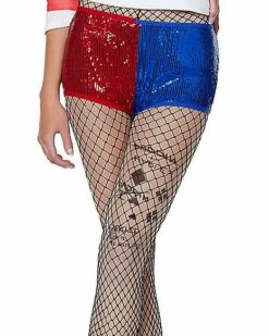 Adult Harley Quinn Sequin Shorts - Suicide Squad