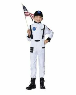 Kids White Astronaut Jumpsuit Costume - NASA