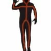 Adult Light-Up EL Wire Orange Stick Figure Costume