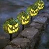 Light-Up LED Green Jack-O-Lantern Pathway Markers