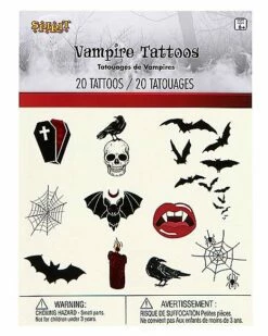 Vampire Temporary Tattoos -Spook & Style Shop 01580661 d