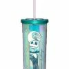 Iridescent Jack And Sally Cup With Straw 20 Oz. - The Nightmare Before