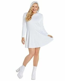 Adult White Long Sleeve Dress -Spook & Style Shop 01586270 c