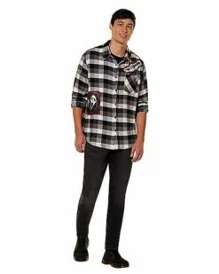 Adult Ghost Face Flannel Shirt -Spook & Style Shop 01587112 c