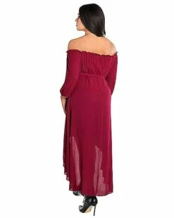 Adult Burgundy Peasant Dress -Spook & Style Shop 01589266 d