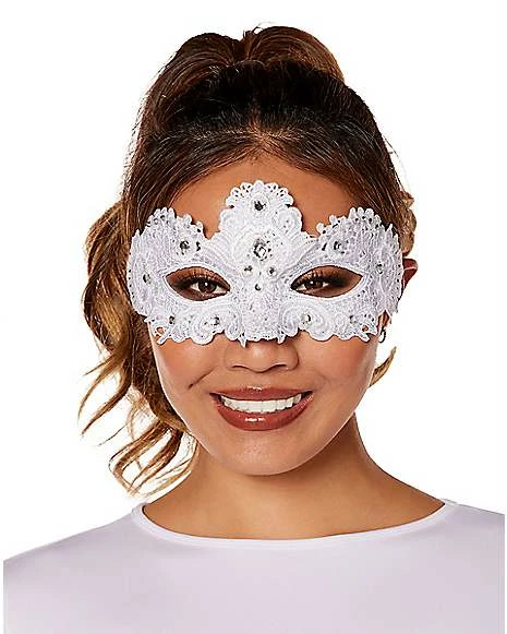 Angel White Lace Eye Half Mask 1 Angel White Lace Eye Half Mask