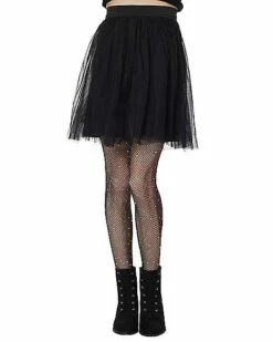 Kids Black Rhinestone Fishnet Tights
