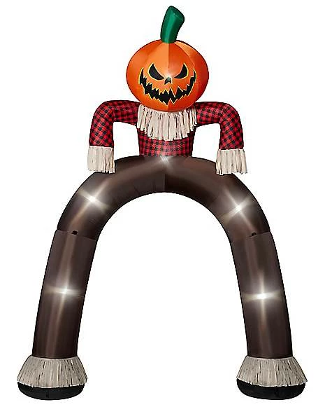 12 Ft Light-Up Pumpkin Scarecrow Inflatable Archway 2 12 Ft Light-Up Pumpkin Scarecrow Inflatable Archway - Image 2