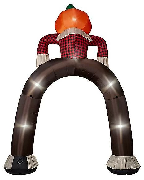 12 Ft Light-Up Pumpkin Scarecrow Inflatable Archway 3 12 Ft Light-Up Pumpkin Scarecrow Inflatable Archway - Image 3