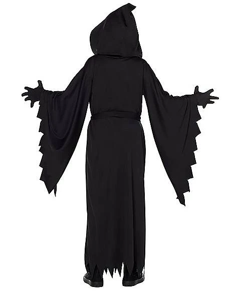 Kids Hooded Black Robe Costume 2 Kids Hooded Black Robe Costume - Image 2