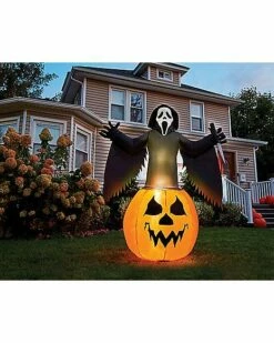 6 Ft Light-Up Ghost Face Inflatable -Spook & Style Shop 01603679 b