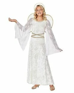 Kids White Lace Angel Costume