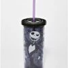 Jack Skellington Skull And Heart Cup With Straw 20 Oz. - The Nightmare