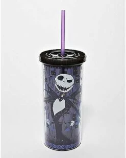 Jack Skellington Skull And Heart Cup With Straw 20 Oz. - The Nightmare