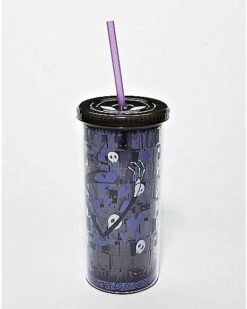 Jack Skellington Skull And Heart Cup With Straw 20 Oz. - The Nightmare -Spook & Style Shop 03368404 c