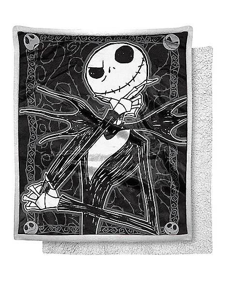 Dark Cover Jack Skellington Fleece Blanket - The Nightmare Before Chri 1 Dark Cover Jack Skellington Fleece Blanket - The Nightmare Before Chri