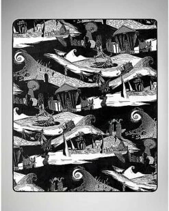 Jack Skellington Reversible Fleece Blanket - The Nightmare Before Chri -Spook & Style Shop 03529328 b