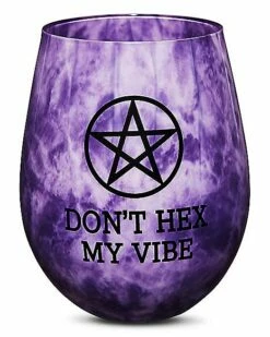 Don't Hex My Vibe Stemless Wine Glass - 22 Oz.