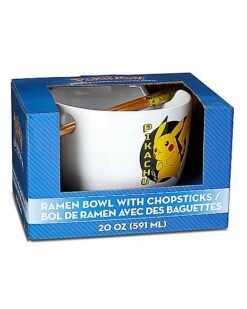 Pikachu Bowl With Chopsticks 20 Oz. - Pokemon -Spook & Style Shop 03736493 e