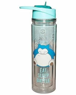 Snorlax Eat Sleep Battle Water Bottle Pokemon - 18 Oz. -Spook & Style Shop 03994084 d