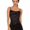 Front Lace-Up Corset - Black