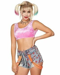 Velour Harley Quinn Crop Top - Birds Of Prey