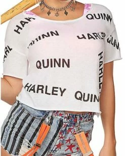 Distressed Harley Quinn T Shirt - Birds Of Prey -Spook & Style Shop 07563232 c