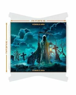 Haunted Reaper Garage Single Door Cover 6 Haunted Reaper Garage Single Door Cover -Spook & Style Shop 07649320 c