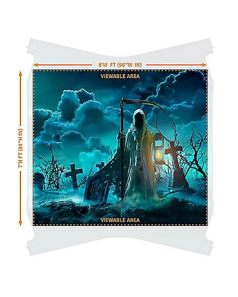 Haunted Reaper Garage Single Door Cover 3 Haunted Reaper Garage Single Door Cover - Image 3